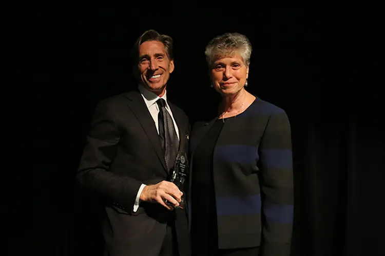 Sister Mary and Patrick Fricchione pose for a photo